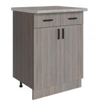 Стол разделочный 60 шимо/ясень светлый (2 ящика), столешница гранит пёстрый