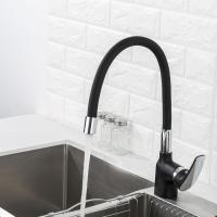 Смеситель для кухни 35к F4453-04 FRAP (гибкий излив, п/гайку, ЧЕРНЫЙ, латунь)