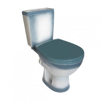 Унитаз-компакт "Соло" зеленый (гориз, нижн, сид. полип., 2-кн.арм.) (Rosa)