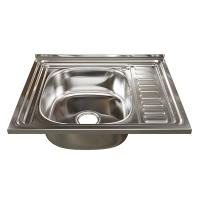 Мойка 60х50 (0,8) лев вып 3 1/2 MIXLINE 18см  с сифоном