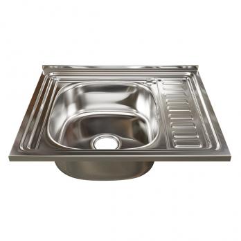 Мойка 60х50 (0,8) лев вып 3 1/2 MIXLINE 18см  с сифоном