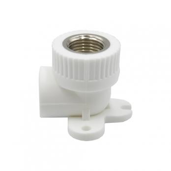 Уголок комб. вн 20х1/2'' с креплением EVER® plast  БЕЛЫЙ (Россия)