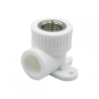 Уголок комб. вн 20х1/2'' с креплением EVER® plast  БЕЛЫЙ (Россия)