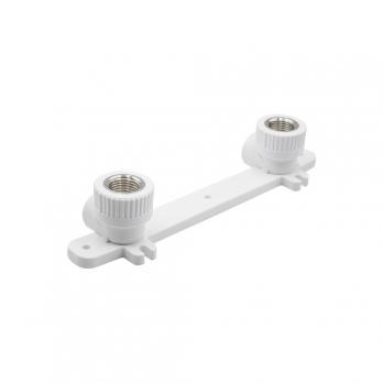 Уголок комб. вн 20х1/2'' с креплением двойной EVER® plast БЕЛЫЙ (Россия)