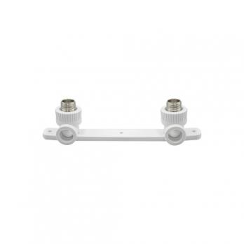 Уголок комб. нар 20х1/2'' с креплением двойной EVER® plast БЕЛЫЙ (Россия)