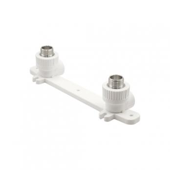 Уголок комб. нар 20х1/2'' с креплением двойной EVER® plast БЕЛЫЙ (Россия)