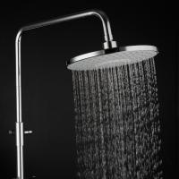 Душевая система 35к F2441 FRAP лейка "Тропич. душ" (D230мм, пов. L-излив, белый/хром, латунь)