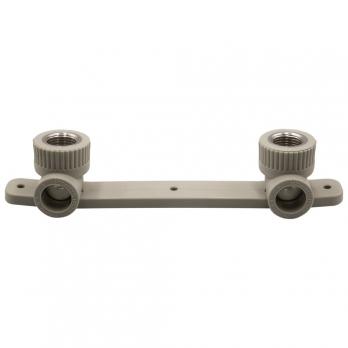 Уголок комб. вн 20х1/2'' с креплением двойной EVER® plast  СЕРЫЙ (Россия)