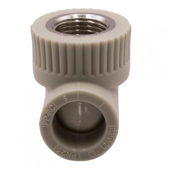 Уголок комб. вн 20х1/2'' EVER® plast  СЕРЫЙ (Россия)