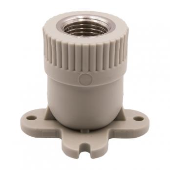 Уголок комб. вн 25х1/2'' с креплением EVER® plast   СЕРЫЙ (Россия)