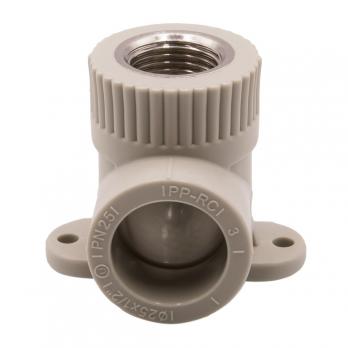 Уголок комб. вн 25х1/2'' с креплением EVER® plast   СЕРЫЙ (Россия)