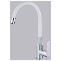 Смеситель для кухни 35к HB70112-8 HAIBA гибкий излив, б/отв боковая,БЕЛЫЙ/ХРОМ