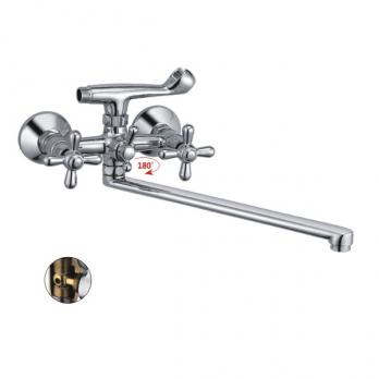 Смеситель для ванны и раковины 1/2 кер HB2125 HAIBA КРЕСТ шар див корп. L-нос