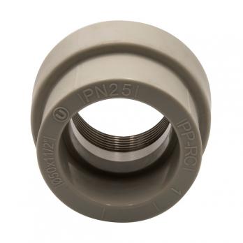 Муфта комб. вн 50х1 1/2'' под ключ EVER® plast  СЕРЫЙ (Россия)