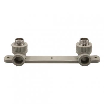 Уголок комб. нар 20х1/2'' с креплением двойной EVER® plast  СЕРЫЙ (Россия)