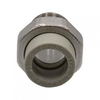 Муфта комб. разъемная, нар 25х1'' EVER® plast   СЕРЫЙ (Россия)