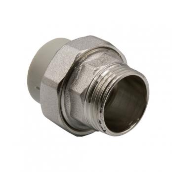 Муфта комб. разъемная, нар 25х1'' EVER® plast   СЕРЫЙ (Россия)