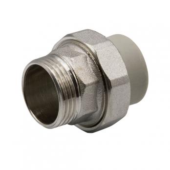 Муфта комб. разъемная, нар 25х1'' EVER® plast   СЕРЫЙ (Россия)