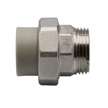 Муфта комб. разъемная, нар 25х1'' EVER® plast   СЕРЫЙ (Россия)