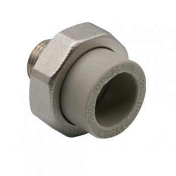 Муфта комб. разъемная, нар 25х1/2'' EVER® plast  СЕРЫЙ (Россия)