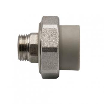 Муфта комб. разъемная, нар 25х1/2'' EVER® plast  СЕРЫЙ (Россия)