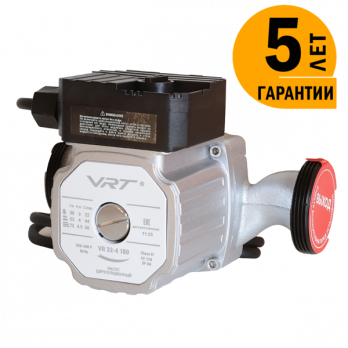 Насос циркуляционный VRT VR 32-4 180, 72/53/38 Вт, с гайками