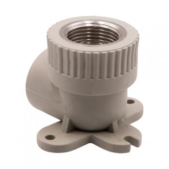 Уголок комб. вн 25х3/4'' с креплением EVER® plast   СЕРЫЙ (Россия)