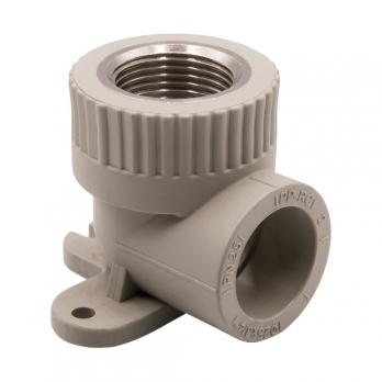 Уголок комб. вн 25х3/4'' с креплением EVER® plast   СЕРЫЙ (Россия)