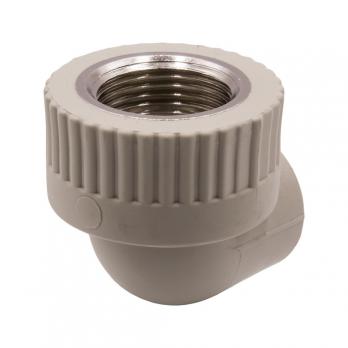 Уголок комб. вн 20х3/4'' EVER® plast  СЕРЫЙ (Россия)