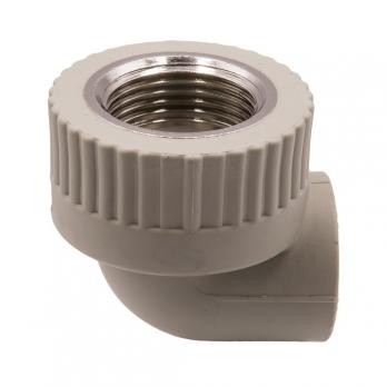 Уголок комб. вн 20х3/4'' EVER® plast  СЕРЫЙ (Россия)