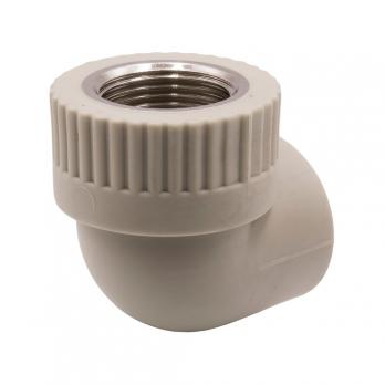 Уголок комб. вн 25х3/4'' EVER® plast  СЕРЫЙ (Россия)