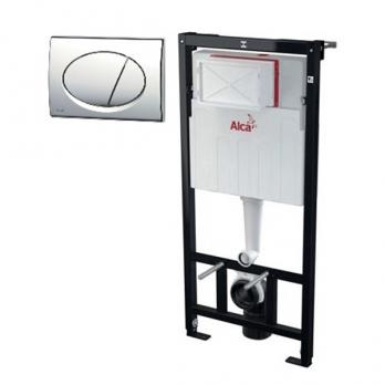 Комплект системы инсталляции Alcadrain для под. унитазаA101/1120с кн. M71(кн. хром-глянец)
