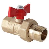 Кран шаровой со сгоном 1/2'' бабочка 11б27п1 Практик 132 ГАЛЛОП