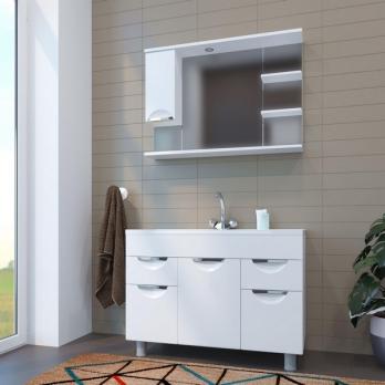 Зеркальный шкаф "ЭТЬЕН-100" левый с подсветкой (ПВХ)