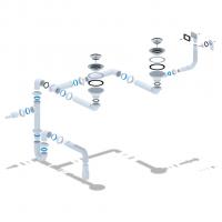 Сифон 3 1/2*40 Ani прямоточ.универсал. с круг и прямоуг перел.с гофрой 40*40*50 LD0515SA15 АНИ пласт