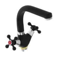 Смеситель для кухни 1/2 кер F5408-7 FRAP (выс.пов.излив, п/гайку, ЧЕРНЫЙ, силумин)