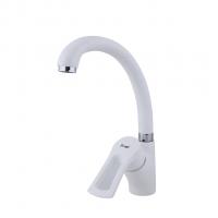 Смеситель для кухни 40к F4166-8 FRAP (выс.пов.излив, п/гайку, БЕЛЫЙ, латунь)