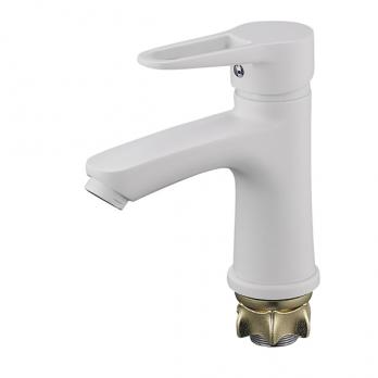 Смеситель для раковины 35к Glauf NUD1-A045YW п/гайку, БЕЛЫЙ