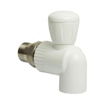 Кран американка шар 25-3/4'' угловой EVER® plast БЕЛЫЙ (Россия)