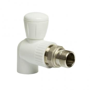 Кран американка шар 25-3/4'' угловой EVER® plast БЕЛЫЙ (Россия)