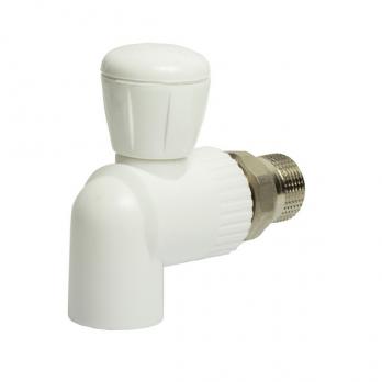 Кран американка шар 25-3/4'' угловой EVER® plast БЕЛЫЙ (Россия)