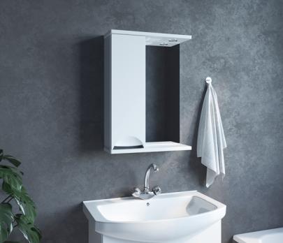 Зеркальный шкаф "ЭТЬЕН-50" левый с подсветкой (ПВХ)