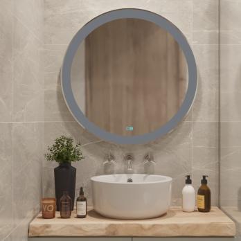 Зеркало MIXLINE "Перла-2" D770 сенсорный выключатель, светодиодная подсветка + подогрев