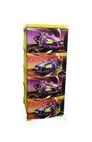 Комод ДЕКОР 4 ярус Спорткар лимонный В95*Ш38*Г47
