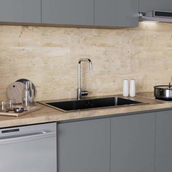 Смеситель для кухни 35k MIXLINE MLSS-0301 трубчатый излив, п/гайку САТИН