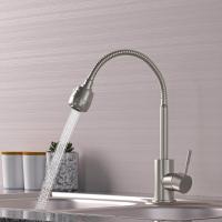 Смеситель для кухни 35k MIXLINE MLSS-0302 гибкий металлический излив, п/гайку САТИН