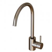 Смеситель для кухни 35k MIXLINE MLSS-0303 трубчатый излив, п/гайку САТИН