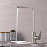 Смеситель для кухни 35k MIXLINE MLSS-0324 плоский излив, п/гайку САТИН