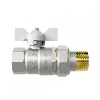 Кран шаровой со сгоном 3/4'' бабочка БЕЛАЯ  LD PRIDE