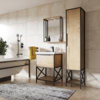 Зеркальный шкаф "БРУКЛИН" 60 Дуб Бунратти с подсветкой ЛОФТ (ЛДСП)